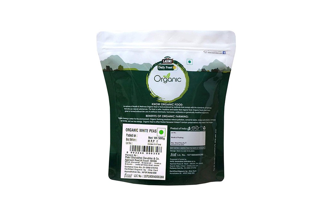 Laxmi Daily Feast White Peas    Pack  500 grams